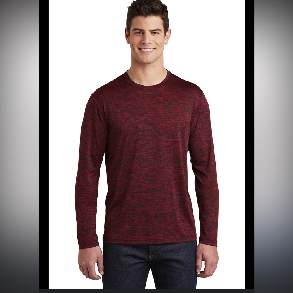 Michael Kors Red Long Sleeve Tee with Textured Knit
